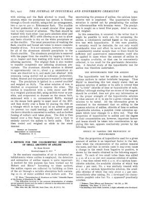 THE JOURNAL of INDUSTRIAL and ENGINEERING CHEMISTRY 953 with Stirring, and the Flask Allowed to Stand