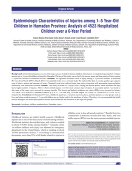 Epidemiologic Characteristics of Injuries Among 1–5 Year‑Old Children in Hamadan Province: Analysis of 4523 Hospitalized Children Over a 6‑Year Period