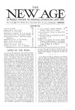 New Age, Vol. 18, No.3, Nov. 18, 1915