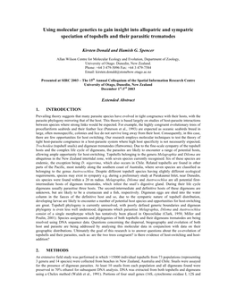 Using Molecular Genetics to Gain Insight Into Allopatric and Sympatric Speciation of Topshells and Their Parasitic Trematodes