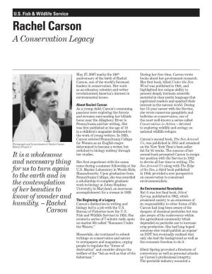 Rachel Carson a Conservation Legacy