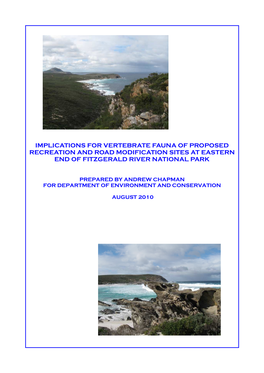 Fauna Survey for Recreation Sites at the Eastern End Of