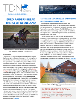 Euro Raiders Break the Ice at Keeneland