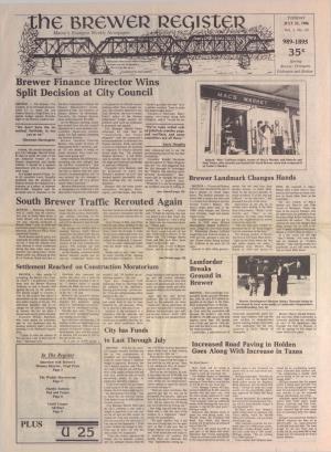 The Brewer Register : July 22, 1986