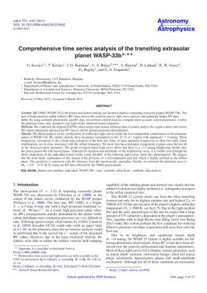 Comprehensive Time Series Analysis of the Transiting Extrasolar Planet WASP-33B�,