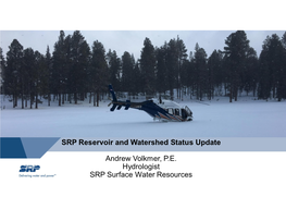 SRP Reservoir and Watershed Status Update