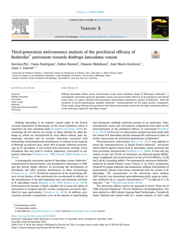 Third-Generation Antivenomics Analysis of the Preclinical Efficacy Of