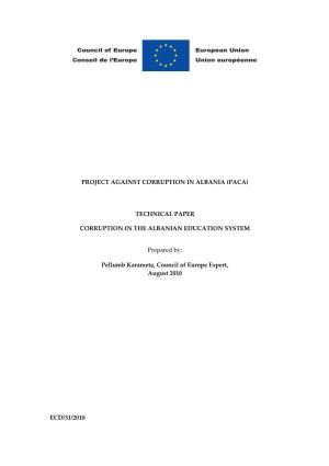 Project Against Corruption in Albania (Paca)