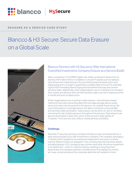 Blancco & H3 Secure: Secure Data Erasure on a Global Scale
