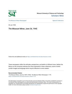 The Missouri Miner, June 26, 1945