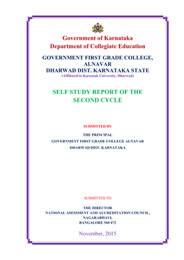 GOVERNMENT FIRST GRADE COLLEGE, ALNAVAR DHARWAD DIST. KARNATAKA STATE (Affiliated to Karnatak University, Dharwad)
