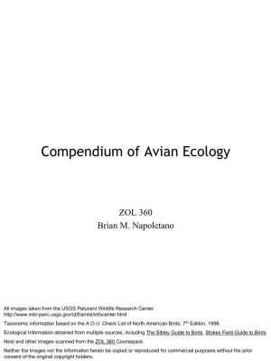 Compendium of Avian Ecology