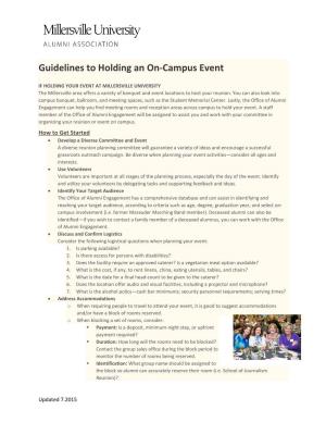 Guidelines to Holding an On-Campus Event