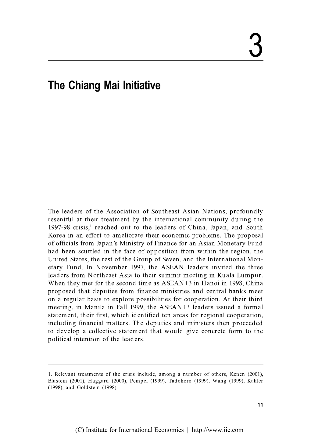 Chapter 3: the Chiang Mai Initiative