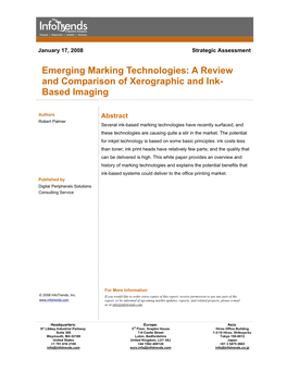 Infotrends Emerging Technologies White Paper