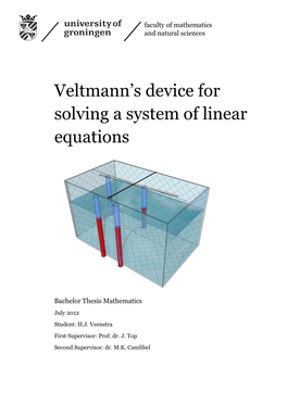 Veltmann's Device for Solving a System of Linear Equations