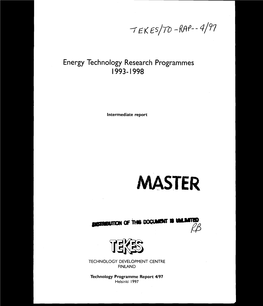 Energy Technology Programmes 1993-1998. Intermediate Report