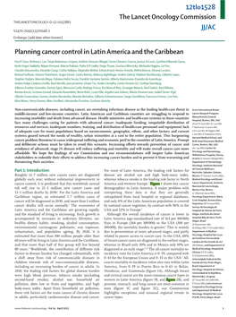 The Lancet Oncology Commission Planning Cancer Control in Latin America and the Caribbean JJ/AC 12Tlo1528