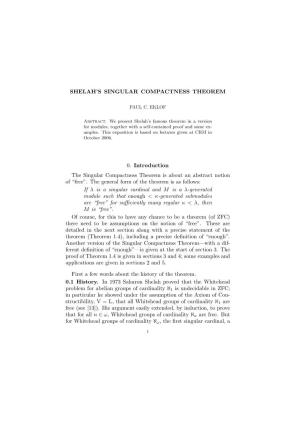 Shelah's Singular Compactness Theorem 0