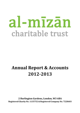 Annual Report & Accounts 2012-2013