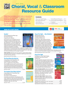 Choral, Vocal & Classroom Resource Guide
