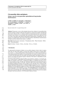 Circumstellar Disks and Planets. Science Cases for Next-Generation