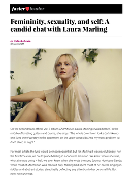 Femininity, Sexuality, and Self: a Candid Chat with Laura Marling by Jules Lefevre 8 March 2017