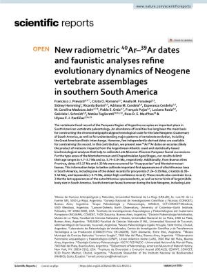 New Radiometric 40Ar–39Ar Dates and Faunistic Analyses Refine