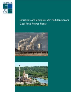Emissions of Hazardous Air Pollutants from Coal-Fired Power Plants