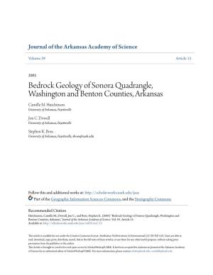 Bedrock Geology of Sonora Quadrangle, Washington and Benton Counties, Arkansas Camille M
