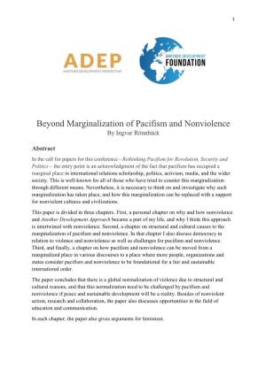 Beyond Marginalization of Pacifism and Nonviolence by Ingvar Rönnbäck