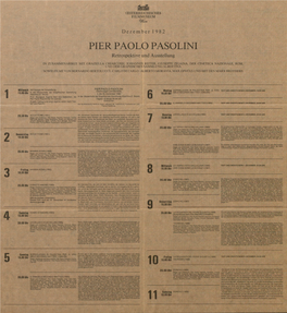 CESTERREICHISCHES FILMMUSEUM Dezember 1982 PIER PAOLO PASOLINI Retrospektive Und Ausstellung in ZUSAMMENARBEIT MIT GRAZIELLA