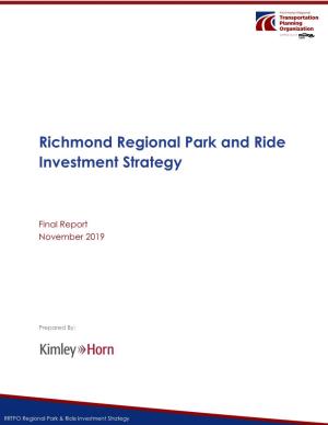 Richmond Regional Park and Ride Investment Strategy