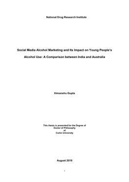 Social Media Alcohol Marketing and Its Impact on Young People's