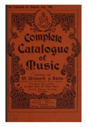 Complete Catalogue of Music Published by H. Witmark & Sons