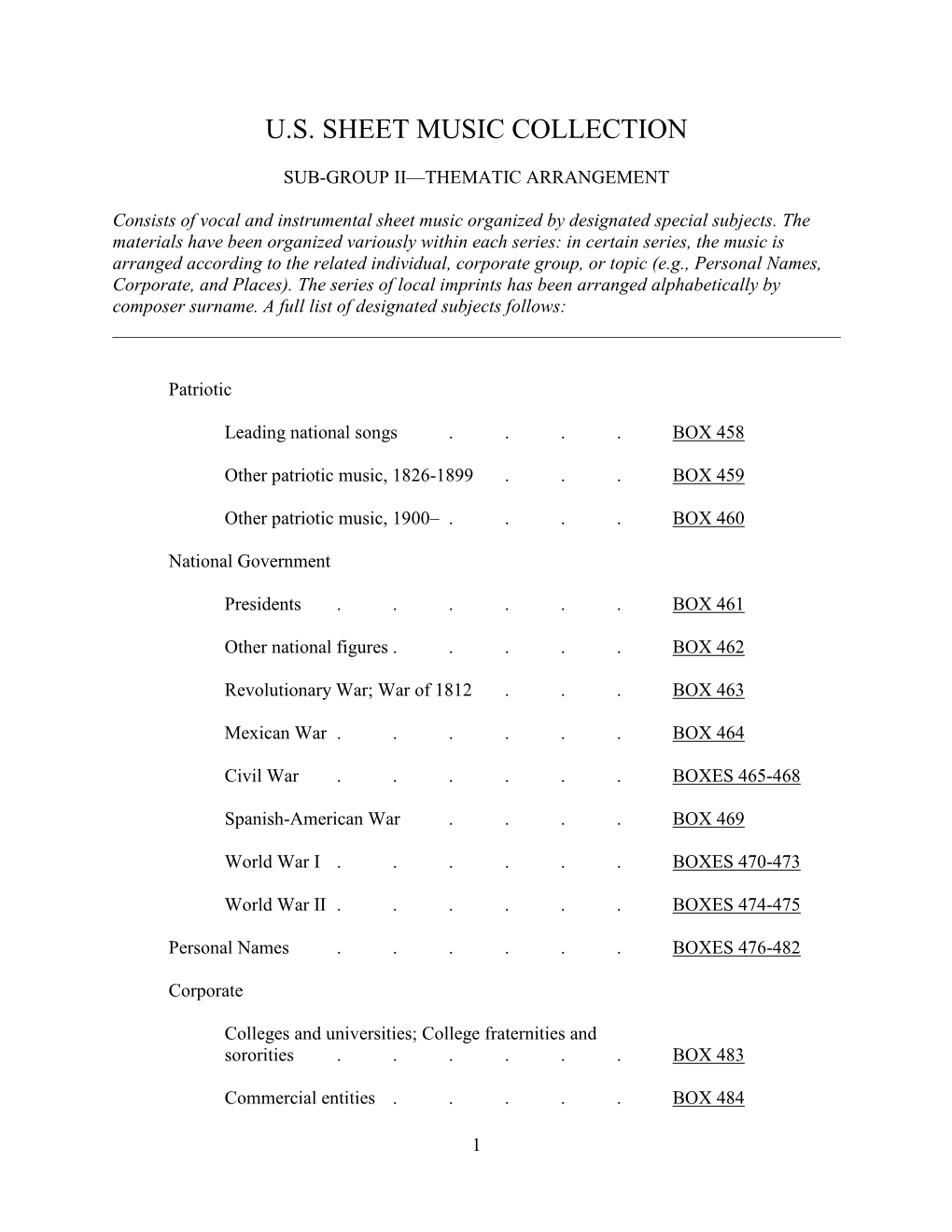 Sub-Group Ii—Thematic Arrangement