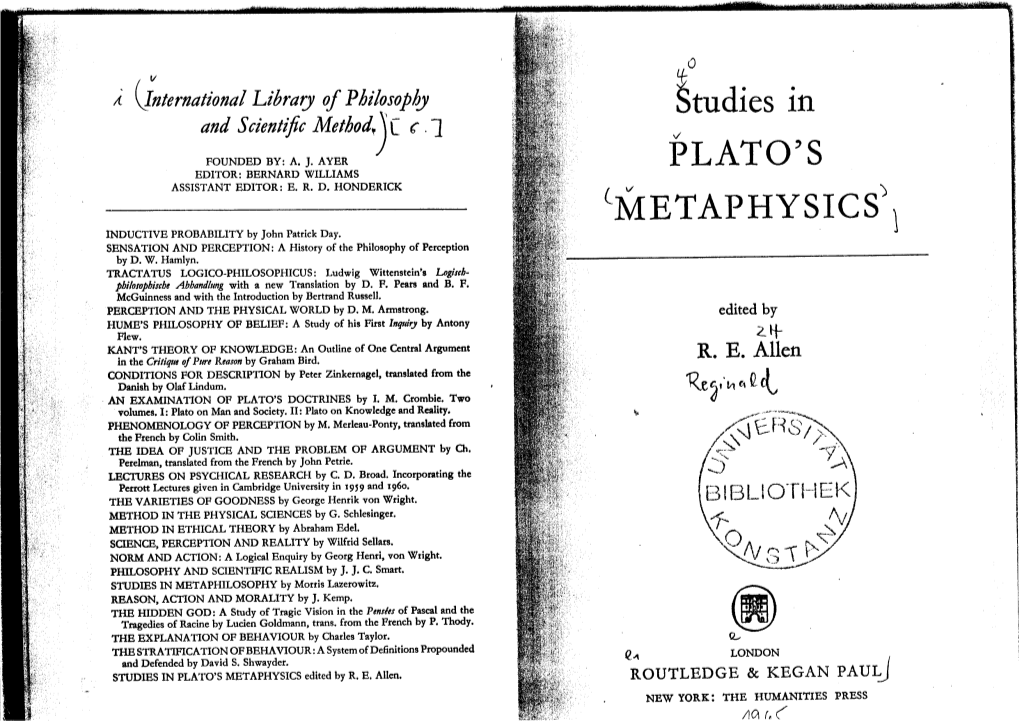 Plato's (Metaphysics))