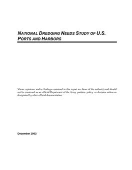 National Dredging Needs Study of U.S. Ports and Harbors