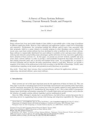 A Survey of Fuzzy Systems Software: Taxonomy, Current Research Trends, and Prospects