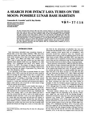 A Sfarch for Intact Lava Tubes on the Moon: Possible Lunar Base Habitats