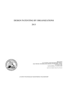 Design Patenting by Organizations, CY 2013
