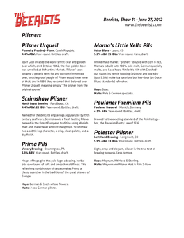 Pilsner Urquell Scrimshaw Pilsner Prima Pils Mama's Little Yella Pils