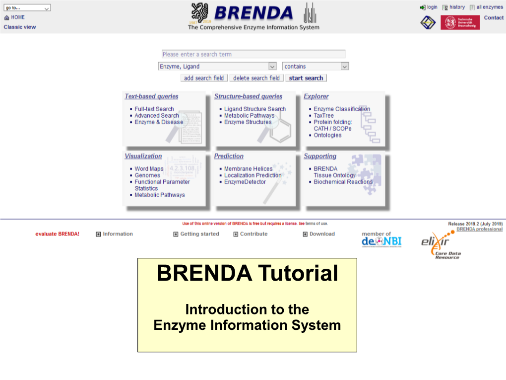 BRENDA Tutorial