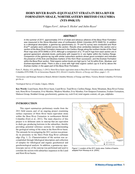 Horn River Basin-Equivalent Strata in Besa River Formation Shale