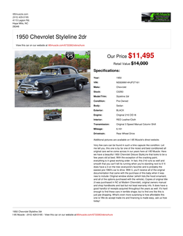 1950 Chevrolet Styleline 2Dr | Hope Mills, NC | I-95 Muscle