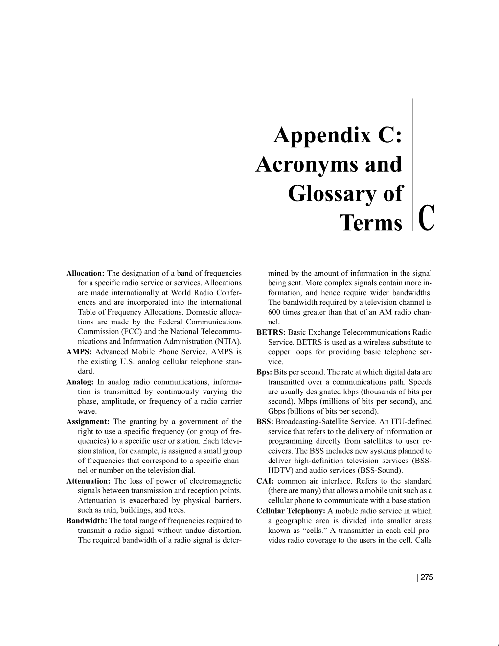 Appendix C: Acronyms and Glossary of Terms