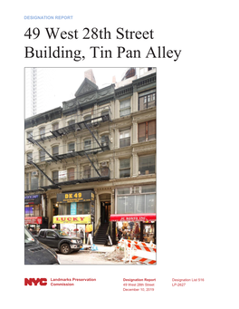 49 West 28Th Street Building, Tin Pan Alley