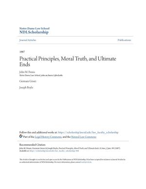 Practical Principles, Moral Truth, and Ultimate Ends John M