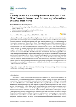 A Study on the Relationship Between Analysts' Cash Flow Forecasts