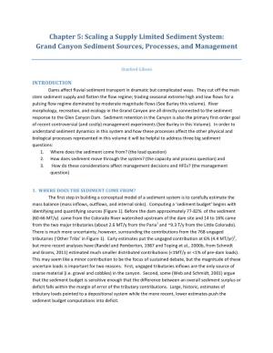 Chapter 5: Scaling a Supply Limited Sediment System: Grand Canyon Sediment Sources, Processes, and Management